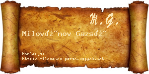Milovánov Gazsó névjegykártya